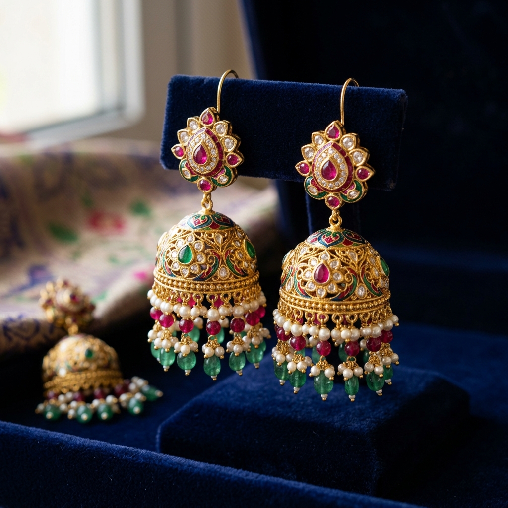 Kundan Jhumka Earrings